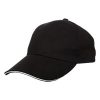 Baseball Cap 100% Cotton - Black (S/White)