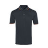 Polo T Shirt Microfiber Dri-Fit - Dark Grey, Orange/Black Tipping